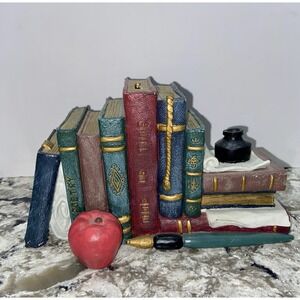 Vintage Young's 1995 Books Ink Well Apple Coin Bank Desk Office 5x8"